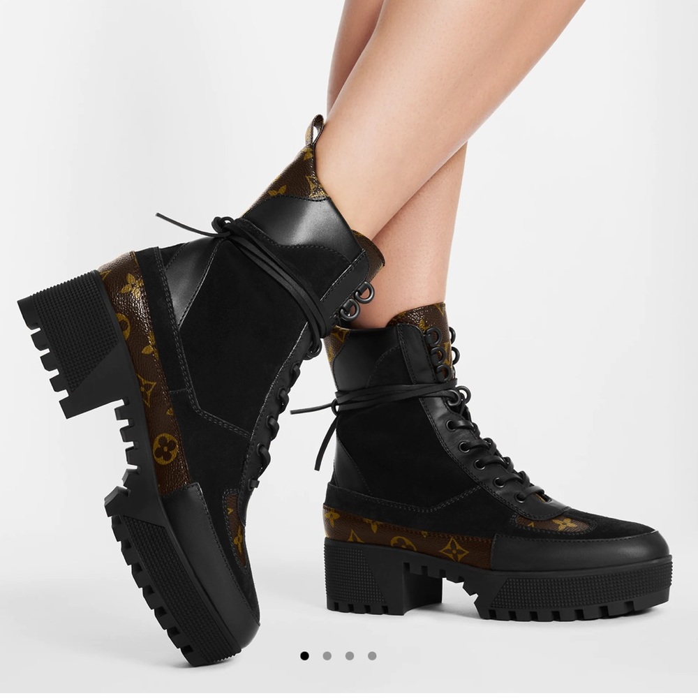 Louis Vuitton Black and Brown Women's Boots